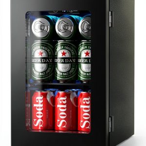 Beverage Refrigerator 24-Can Mini Cooler Electactic JC-90 Black-0