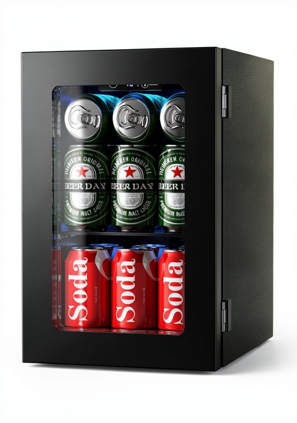 Beverage Refrigerator 24-Can Mini Cooler Electactic JC-90 Black-0