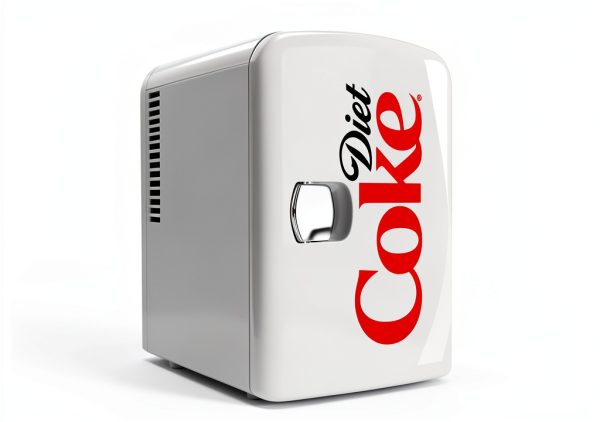Diet Coke Mini Fridge - 6 Can Refrigerator for Bedroom Office, Portable Table Top Beverage Cooler, 12V 110V Refrigerador For Drinks, Soda, Wine, Use In Car, Dorm, Outdoor, Patio-4