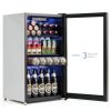 Beverage Fridge Tehanld 3.2CuFt Silver Mini with Glass Door-6