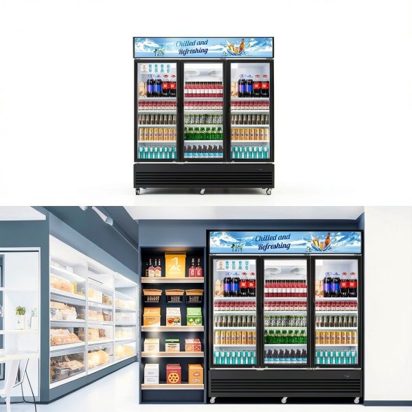 Commercial Beverage Refrigerator Velieta 60 Cu Ft Black with 12-7