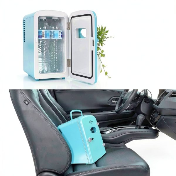 Koolatron Mini Fridge - Refrigerator for Bedroom Office, Portable Table Top Beverage Cooler, 12V 110V Refrigerador For Drinks, Soda, Wine, Use In Car, Dorm, Outdoor, Patio, 6 Can-2