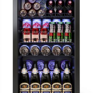 Beverage Fridge Tehanld 3.2CuFt Silver Mini with Glass Door-0