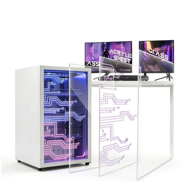 Gaming Beverage Refrigerator Manastin MSDGBR 3.2 Cu Ft LED Light Up-1