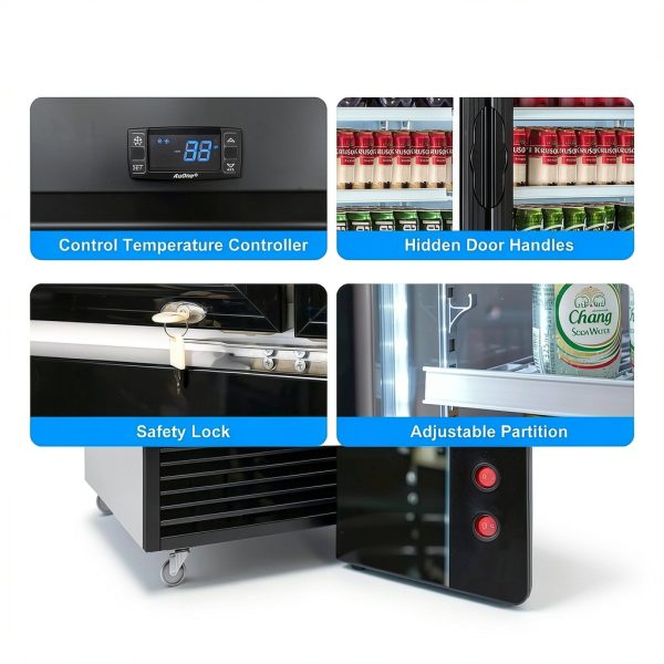 Commercial Beverage Refrigerator Velieta 60 Cu Ft Black with 12-4