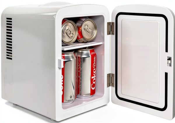 Diet Coke Mini Fridge - 6 Can Refrigerator for Bedroom Office, Portable Table Top Beverage Cooler, 12V 110V Refrigerador For Drinks, Soda, Wine, Use In Car, Dorm, Outdoor, Patio-1