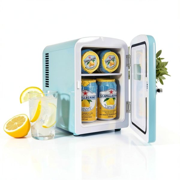 Koolatron Mini Fridge - Refrigerator for Bedroom Office, Portable Table Top Beverage Cooler, 12V 110V Refrigerador For Drinks, Soda, Wine, Use In Car, Dorm, Outdoor, Patio, 6 Can-7