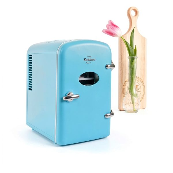 Koolatron Mini Fridge - Refrigerator for Bedroom Office, Portable Table Top Beverage Cooler, 12V 110V Refrigerador For Drinks, Soda, Wine, Use In Car, Dorm, Outdoor, Patio, 6 Can-5