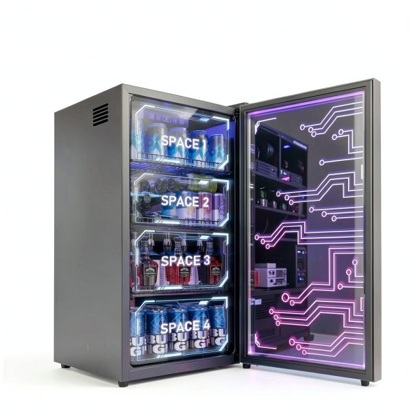 Gaming Beverage Refrigerator Manastin MSDGBR 3.2 Cu Ft LED Light Up-6