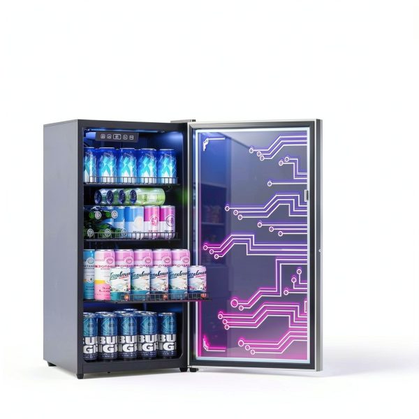 Gaming Beverage Refrigerator Manastin MSDGBR 3.2 Cu Ft LED Light Up-2
